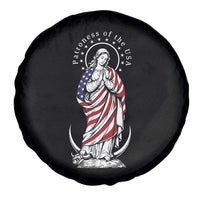 Patroness of the USA Virgin Mary Graphic Spare Tire Cover Patriotic American Flag Catholic Faith