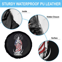 Patroness of the USA Virgin Mary Graphic Spare Tire Cover Patriotic American Flag Catholic Faith