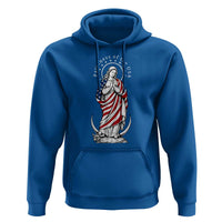 Patroness of the USA Virgin Mary Graphic Hoodie Patriotic American Flag Catholic Faith