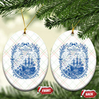 Spilling The Tea Since 1773 Boston Tea Party Ceramic Ornament Funny Historical Toile Graphic American History Humor
