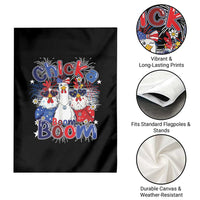 Funny Patriotic Chickens 4th of July Fireworks Garden Flag Retro Chicka Boom Boom Hen Rooster Chick Graphic