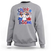 Funny Patriotic Chickens 4th of July Fireworks Sweatshirt Retro Chicka Boom Boom Hen Rooster Chick Graphic