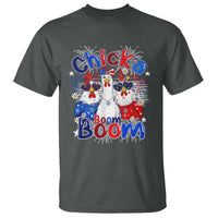 Funny Patriotic Chickens 4th of July Fireworks T Shirt Retro Chicka Boom Boom Hen Rooster Chick Graphic