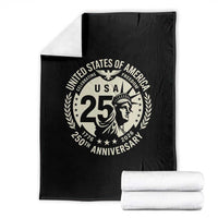 USA 250th Anniversary Statue of Liberty Vintage Crest Throw Blanket Celebrating Freedom 1776 to 2026 Semiquincentennial