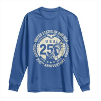 USA 250th Anniversary Statue of Liberty Vintage Crest Long Sleeve Shirt Celebrating Freedom 1776 to 2026 Semiquincentennial