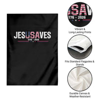 Jesus Saves USA Semiquincentennial 1776 2026 Garden Flag Patriotic Christian Faith USA 250 Years of Freedom