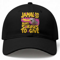 Jamal Has So Many Sorries To Give Baseball Cap Funny Fire Breathing Hammerhead Shark Gamer