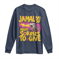 Jamal Has So Many Sorries To Give Long Sleeve Shirt Funny Fire Breathing Hammerhead Shark Gamer