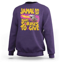 Jamal Has So Many Sorries To Give Sweatshirt Funny Fire Breathing Hammerhead Shark Gamer