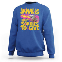 Jamal Has So Many Sorries To Give Sweatshirt Funny Fire Breathing Hammerhead Shark Gamer