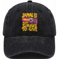 Jamal Has So Many Sorries To Give Washed Cotton Baseball Cap Funny Fire Breathing Hammerhead Shark Gamer