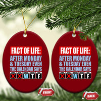 Fact Of Life Even The Calendar Says WTF Ceramic Ornament Funny Sarcastic Workplace Weekday Humor