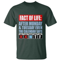 Fact Of Life Even The Calendar Says WTF T Shirt Funny Sarcastic Workplace Weekday Humor