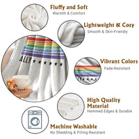 Retro Rainbow Ally Distressed Stripes Graphic Throw Blanket LGBTQ Support Pride Month