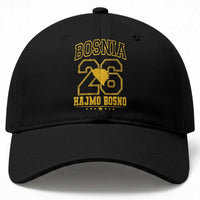 Lets Go Bosnia 2026 Hajmo Bosno Vintage Varsity Sports Style Baseball Cap Bosnia Herzegovina Map Soccer Lover Football Fan