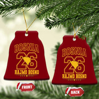 Lets Go Bosnia 2026 Hajmo Bosno Vintage Varsity Sports Style Ceramic Ornament Bosnia Herzegovina Map Soccer Lover Football Fan