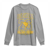 Lets Go Bosnia 2026 Hajmo Bosno Vintage Varsity Sports Style Long Sleeve Shirt Bosnia Herzegovina Map Soccer Lover Football Fan
