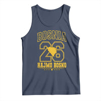 Lets Go Bosnia 2026 Hajmo Bosno Vintage Varsity Sports Style Tank Top Bosnia Herzegovina Map Soccer Lover Football Fan