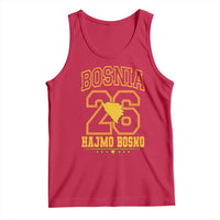 Lets Go Bosnia 2026 Hajmo Bosno Vintage Varsity Sports Style Tank Top Bosnia Herzegovina Map Soccer Lover Football Fan