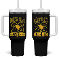 Lets Go Bosnia 2026 Hajmo Bosno Vintage Varsity Sports Style Tumbler With Handle Bosnia Herzegovina Map Soccer Lover Football Fan