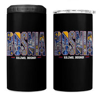 Lets Go Bosnia Heritage Hajmo Bosno Cultural Mosaic Pattern 4 in 1 Can Cooler Tumbler Bosnia Herzegovina Map Soccer Lover Football Fan