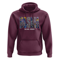 Lets Go Bosnia Heritage Hajmo Bosno Cultural Mosaic Pattern Hoodie Bosnia Herzegovina Map Soccer Lover Football Fan