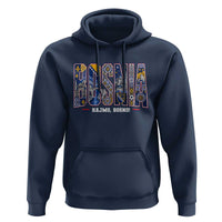 Lets Go Bosnia Heritage Hajmo Bosno Cultural Mosaic Pattern Hoodie Bosnia Herzegovina Map Soccer Lover Football Fan