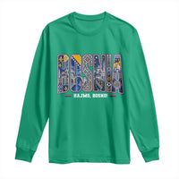 Lets Go Bosnia Heritage Hajmo Bosno Cultural Mosaic Pattern Long Sleeve Shirt Bosnia Herzegovina Map Soccer Lover Football Fan