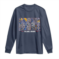 Lets Go Bosnia Heritage Hajmo Bosno Cultural Mosaic Pattern Long Sleeve Shirt Bosnia Herzegovina Map Soccer Lover Football Fan