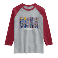 Lets Go Bosnia Heritage Hajmo Bosno Cultural Mosaic Pattern Raglan Shirt Bosnia Herzegovina Map Soccer Lover Football Fan