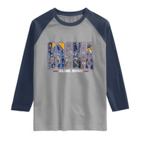 Lets Go Bosnia Heritage Hajmo Bosno Cultural Mosaic Pattern Raglan Shirt Bosnia Herzegovina Map Soccer Lover Football Fan