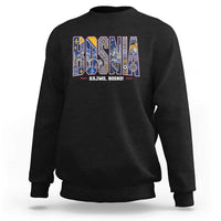 Lets Go Bosnia Heritage Hajmo Bosno Cultural Mosaic Pattern Sweatshirt Bosnia Herzegovina Map Soccer Lover Football Fan
