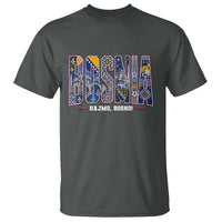 Lets Go Bosnia Heritage Hajmo Bosno Cultural Mosaic Pattern T Shirt Bosnia Herzegovina Map Soccer Lover Football Fan