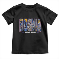 Lets Go Bosnia Heritage Hajmo Bosno Cultural Mosaic Pattern Toddler T Shirt Bosnia Herzegovina Map Soccer Lover Football Fan