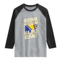 Lets Go Bosnia Herzegovina Hajmo Bosno Dragon Shield Raglan Shirt Soccer Team Pride Football Fan Heritage
