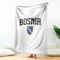 Vintage Bosnia Coat of Arms Minimalist Throw Blanket Golden Lily Heritage Shield Graphic