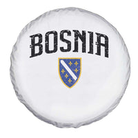 Vintage Bosnia Coat of Arms Minimalist Spare Tire Cover Golden Lily Heritage Shield Graphic