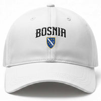 Vintage Bosnia Coat of Arms Minimalist Baseball Cap Golden Lily Heritage Shield Graphic