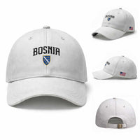 Vintage Bosnia Coat of Arms Minimalist Baseball Cap Golden Lily Heritage Shield Graphic