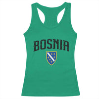 Vintage Bosnia Coat of Arms Minimalist Racerback Tank Top Golden Lily Heritage Shield Graphic