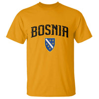 Vintage Bosnia Coat of Arms Minimalist T Shirt Golden Lily Heritage Shield Graphic