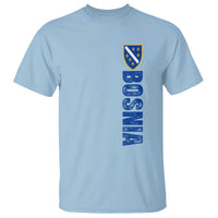 Bosnia Typography Coat of Arms T Shirt Golden Lily Shield Modern Graphic