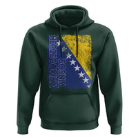 Vintage Grunge Bosnia Herzegovina National Flag Hoodie Bosnian Pride Soccer Heritage Sports Fan