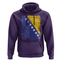 Vintage Grunge Bosnia Herzegovina National Flag Hoodie Bosnian Pride Soccer Heritage Sports Fan