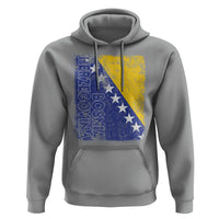 Vintage Grunge Bosnia Herzegovina National Flag Hoodie Bosnian Pride Soccer Heritage Sports Fan