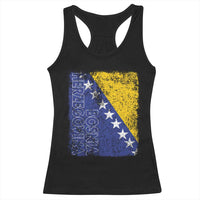 Vintage Grunge Bosnia Herzegovina National Flag Racerback Tank Top Bosnian Pride Soccer Heritage Sports Fan