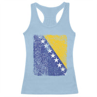 Vintage Grunge Bosnia Herzegovina National Flag Racerback Tank Top Bosnian Pride Soccer Heritage Sports Fan