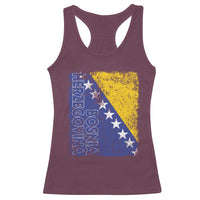 Vintage Grunge Bosnia Herzegovina National Flag Racerback Tank Top Bosnian Pride Soccer Heritage Sports Fan