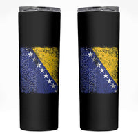 Vintage Grunge Bosnia Herzegovina National Flag Skinny Tumbler Bosnian Pride Soccer Heritage Sports Fan