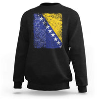 Vintage Grunge Bosnia Herzegovina National Flag Sweatshirt Bosnian Pride Soccer Heritage Sports Fan